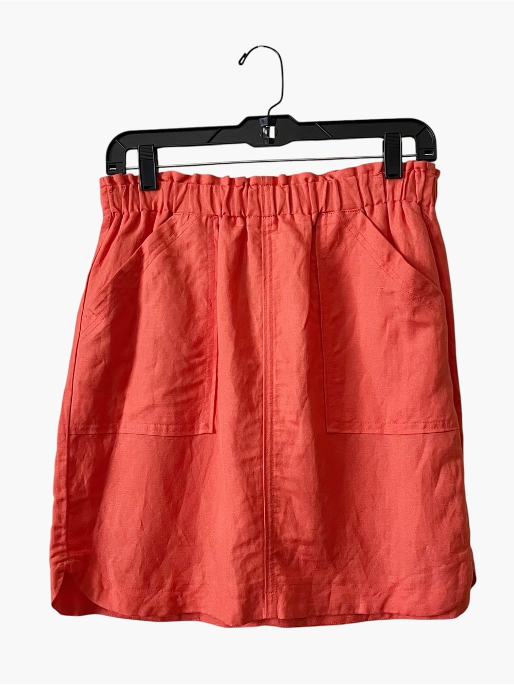Banana Republic Skirt Women's 6 Coral Linen Blend Pull On Elastic Waistband New